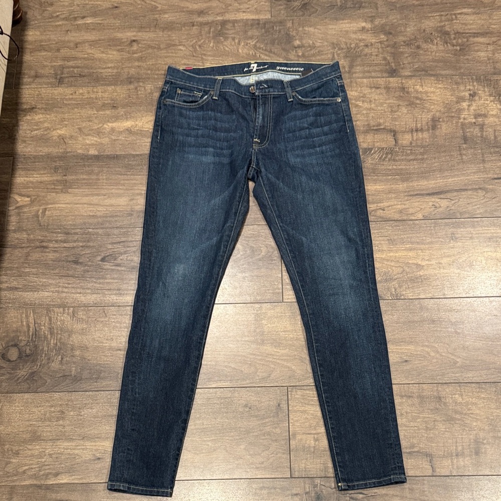 7 For All Mankind Dark Blue Ankle Jeans